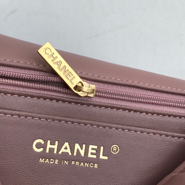 CHANEL mini flap bag with top handle AS2431 pink