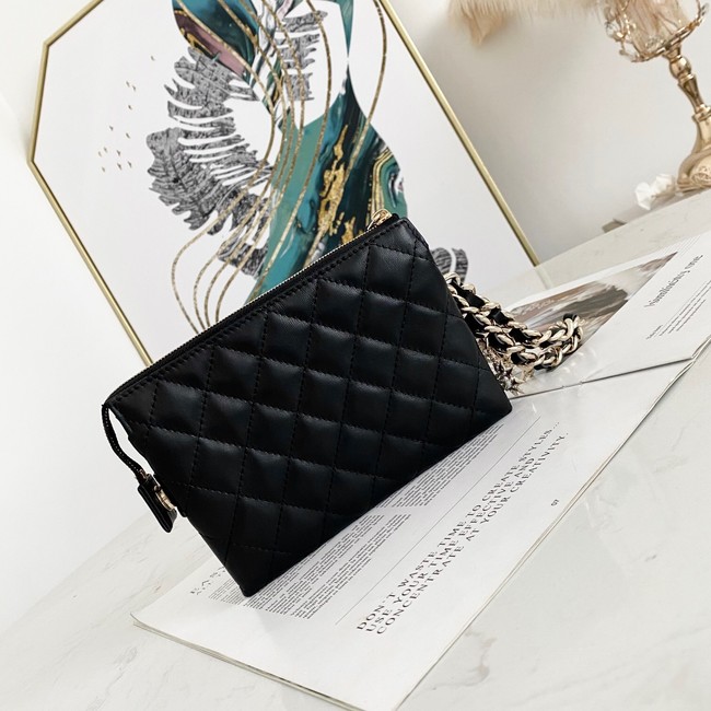 Chanel Grained Calfskin Clutch Bag 81050 black