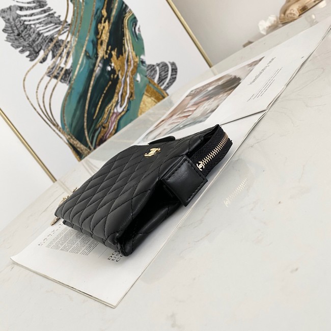 Chanel Grained Calfskin Clutch Bag 81050 black