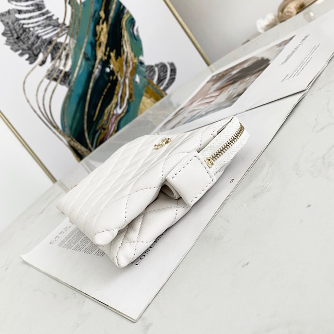 Chanel Grained Calfskin Clutch Bag 81050 white