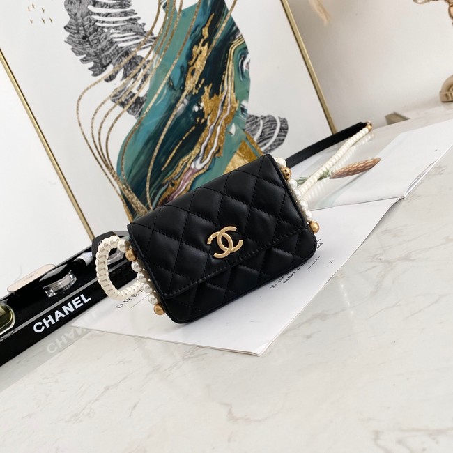 Chanel flap coin purse with chain 81085 black