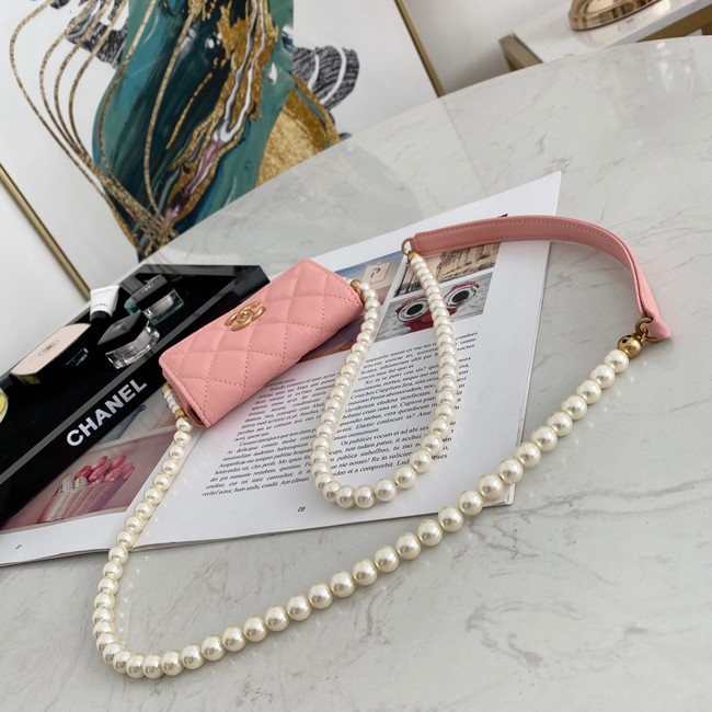 Chanel flap coin purse with chain 81085 pink