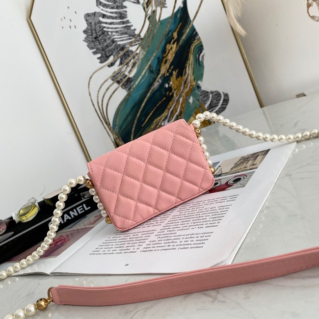 Chanel flap coin purse with chain 81085 pink