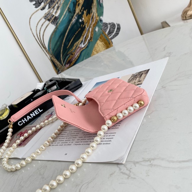 Chanel flap coin purse with chain 81085 pink