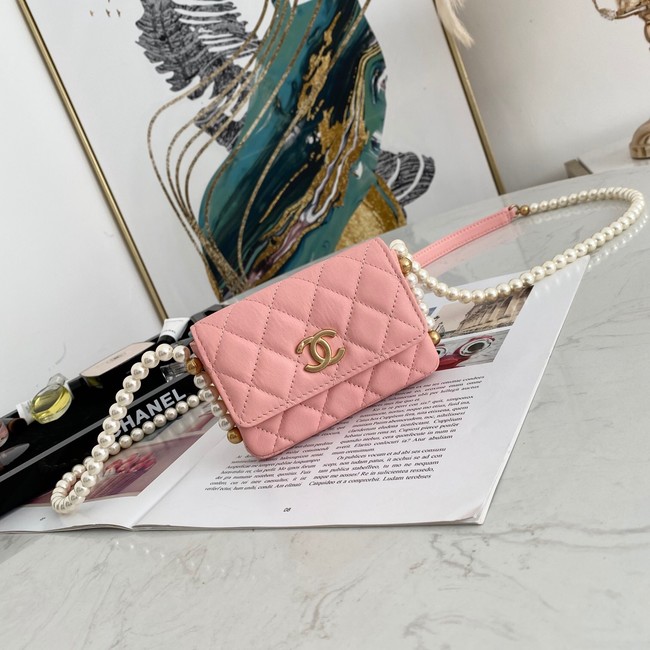 Chanel flap coin purse with chain 81085 pink