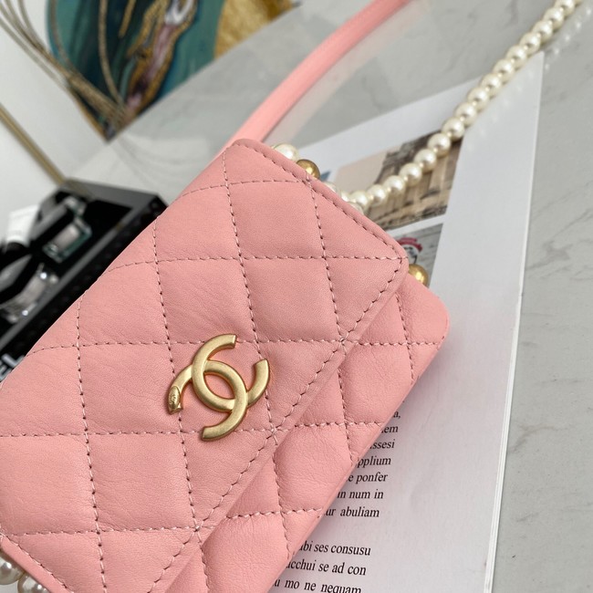 Chanel flap coin purse with chain 81085 pink