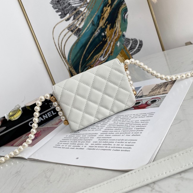 Chanel flap coin purse with chain 81085 white