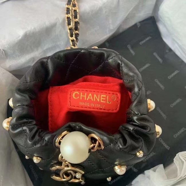 Chanel mini drawstring bag AS1077 black
