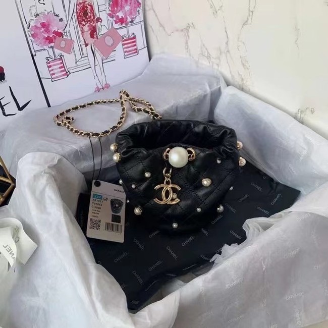 Chanel mini drawstring bag AS1077 black