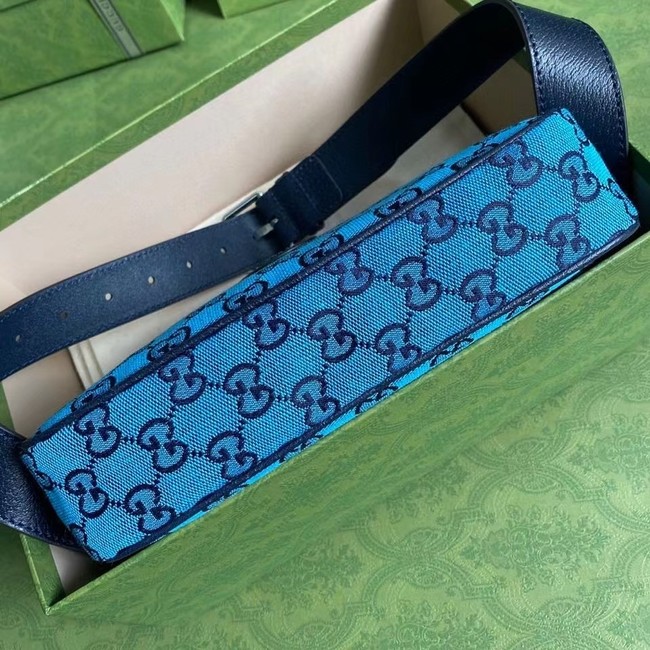 Gucci diagonal matelasse GG canvas Belt Bag 658657 blue