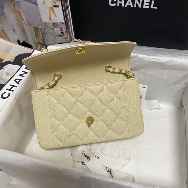 Chanel Flap Original Caviar Leather Shoulder Bag AS1488 cream 