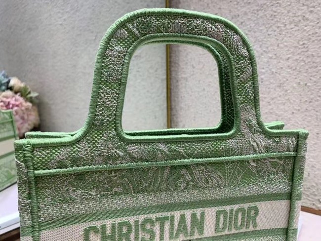 MINI DIOR BOOK TOTE Embroidery S5475Z green