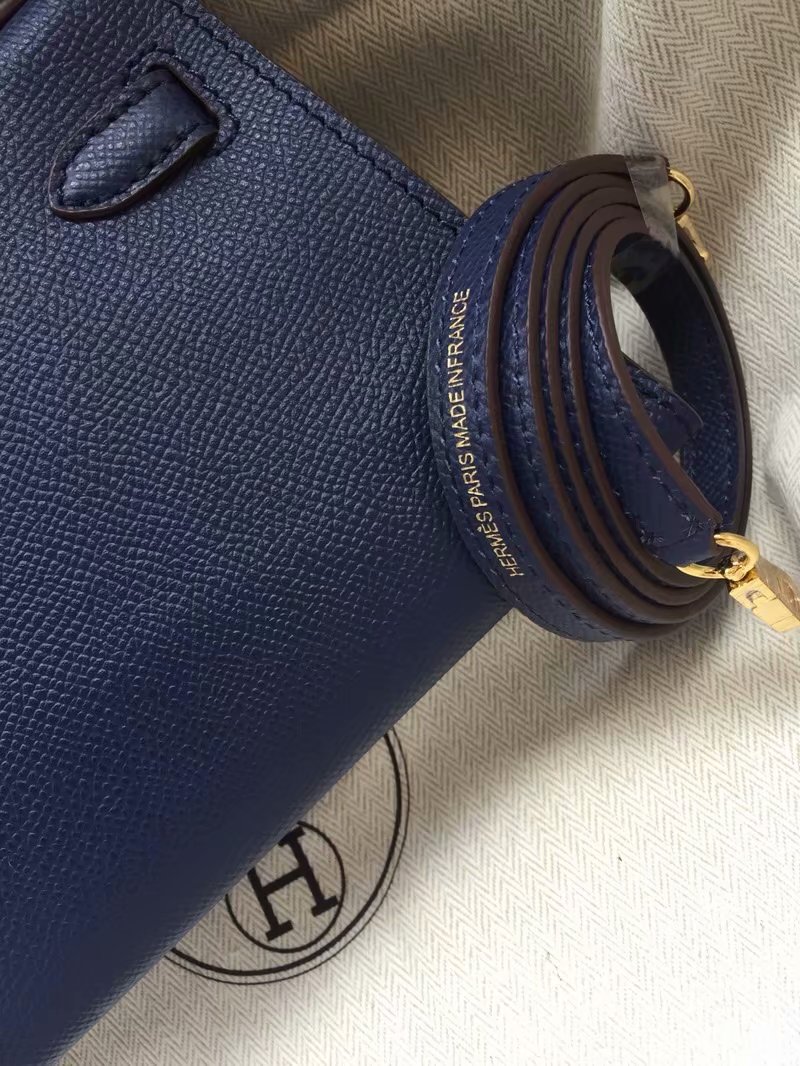 Hermes Kelly 19cm Shoulder Bags Epsom Leather KL19 Royal Blue