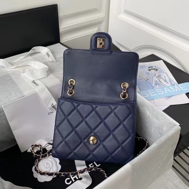 CHANEL mini flap bag AS2468 Navy Blue