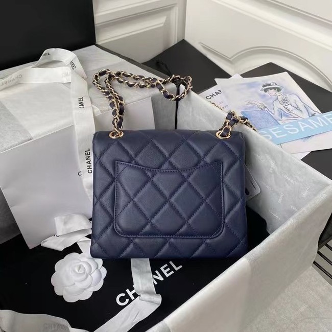 CHANEL mini flap bag AS2468 Navy Blue