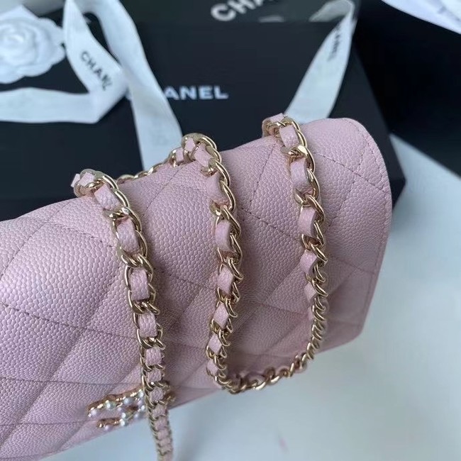 CHANEL mini wallet on chain AP2136 pink