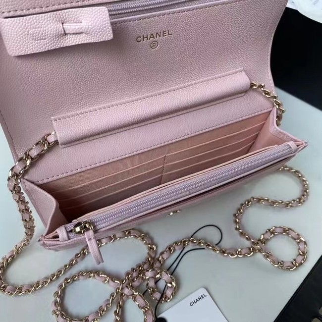 CHANEL mini wallet on chain AP2136 pink