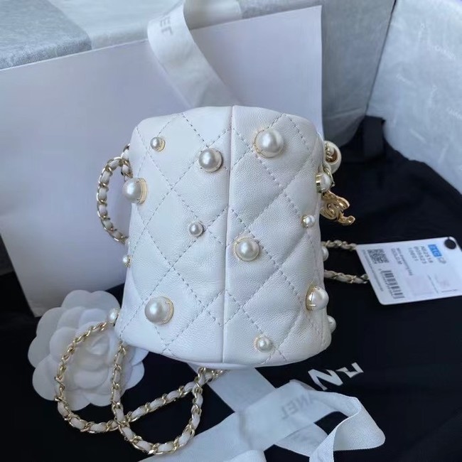 Chanel mini drawstring bag AS2518 white