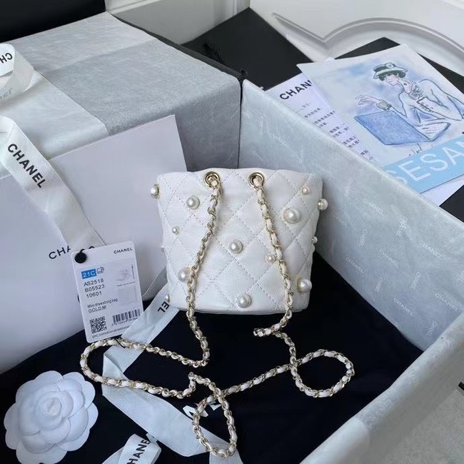 Chanel mini drawstring bag AS2518 white