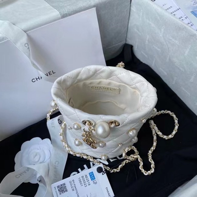 Chanel mini drawstring bag AS2518 white