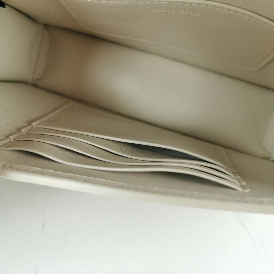 miu miu Matelasse Nappa Leather Shoulder Bag 5AC065 white