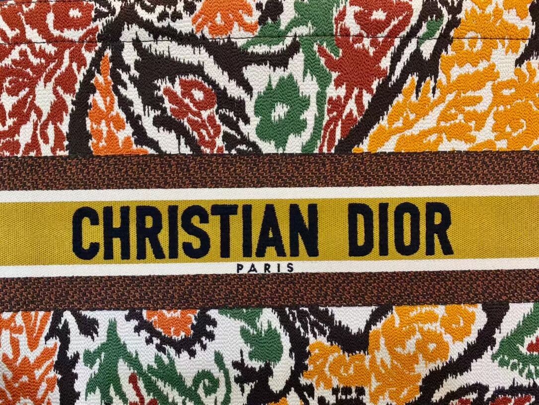 DIOR BOOK TOTE Yellow Multicolor Dior Paisley Embroidery M1287Z