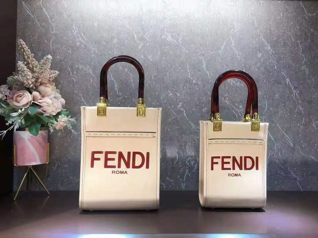 FENDI MINI SUNSHINE SHOPPER leather mini-bag 8BS051ABV Beige