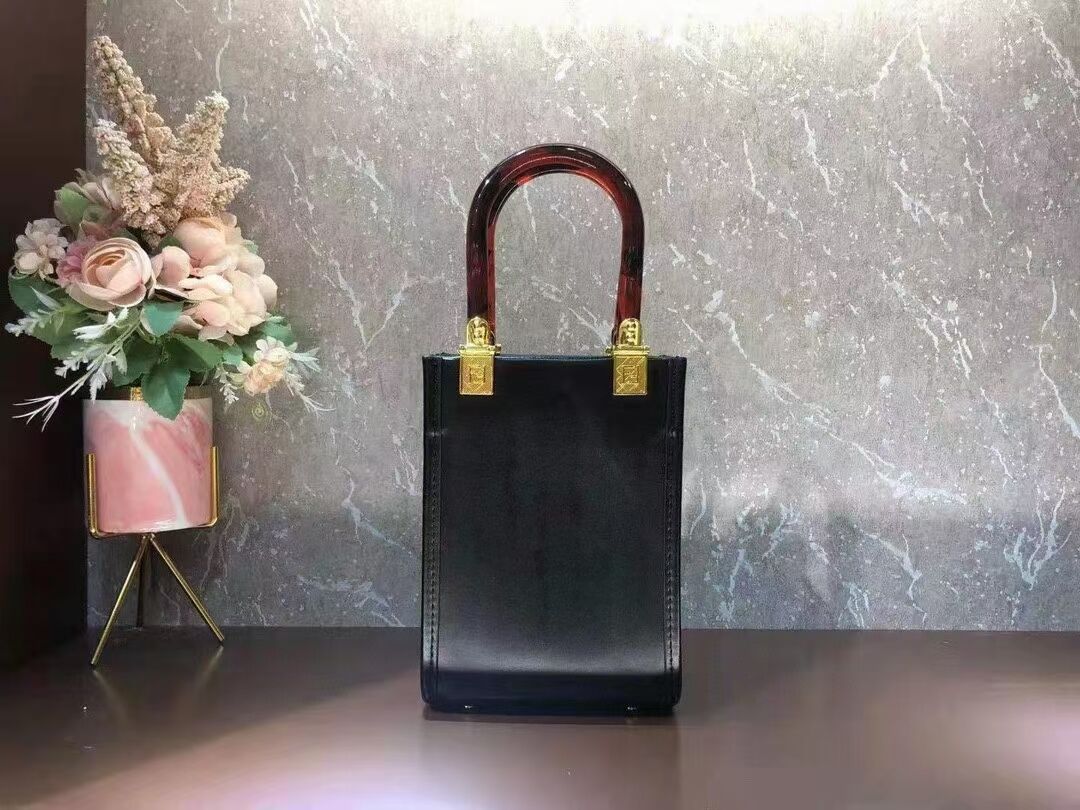 FENDI MINI SUNSHINE SHOPPER leather mini-bag 8BS051ABV black