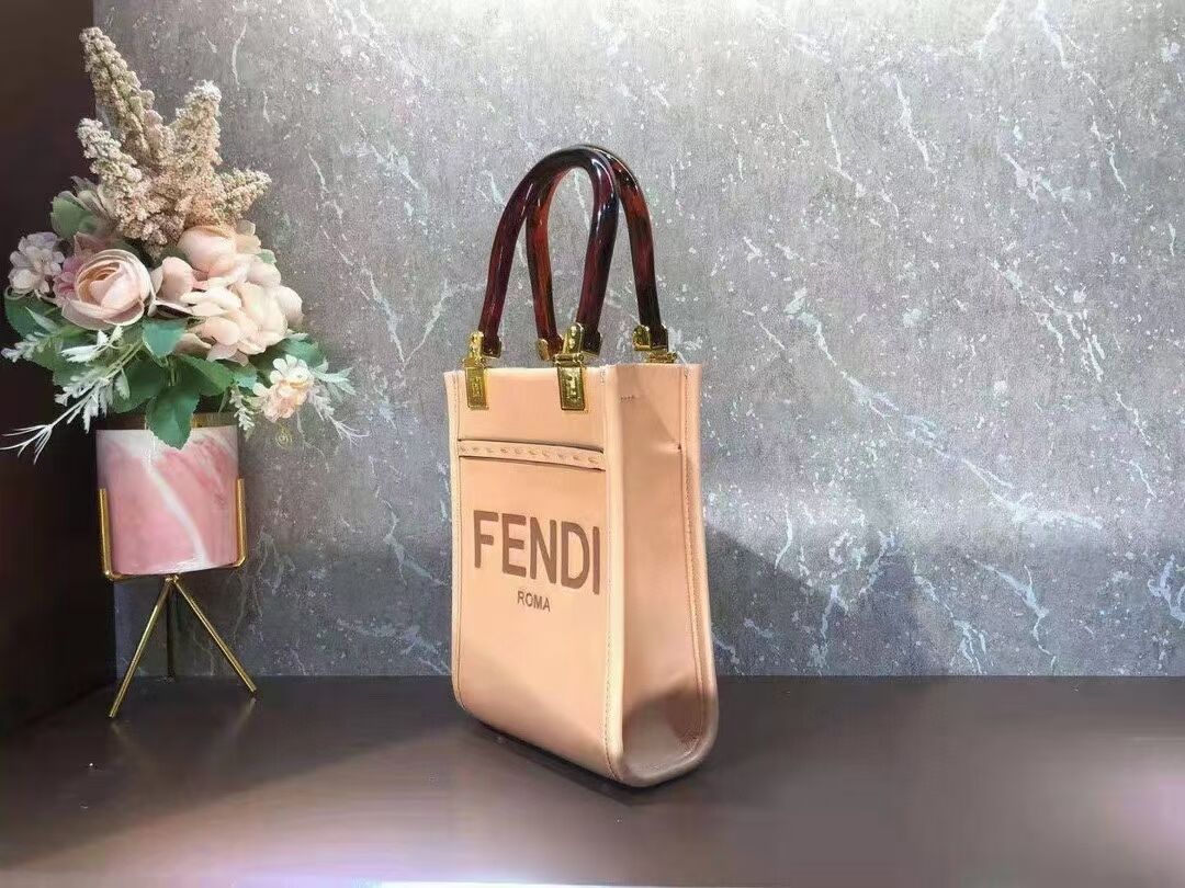 FENDI MINI SUNSHINE SHOPPER leather mini-bag 8BS051ABV pink