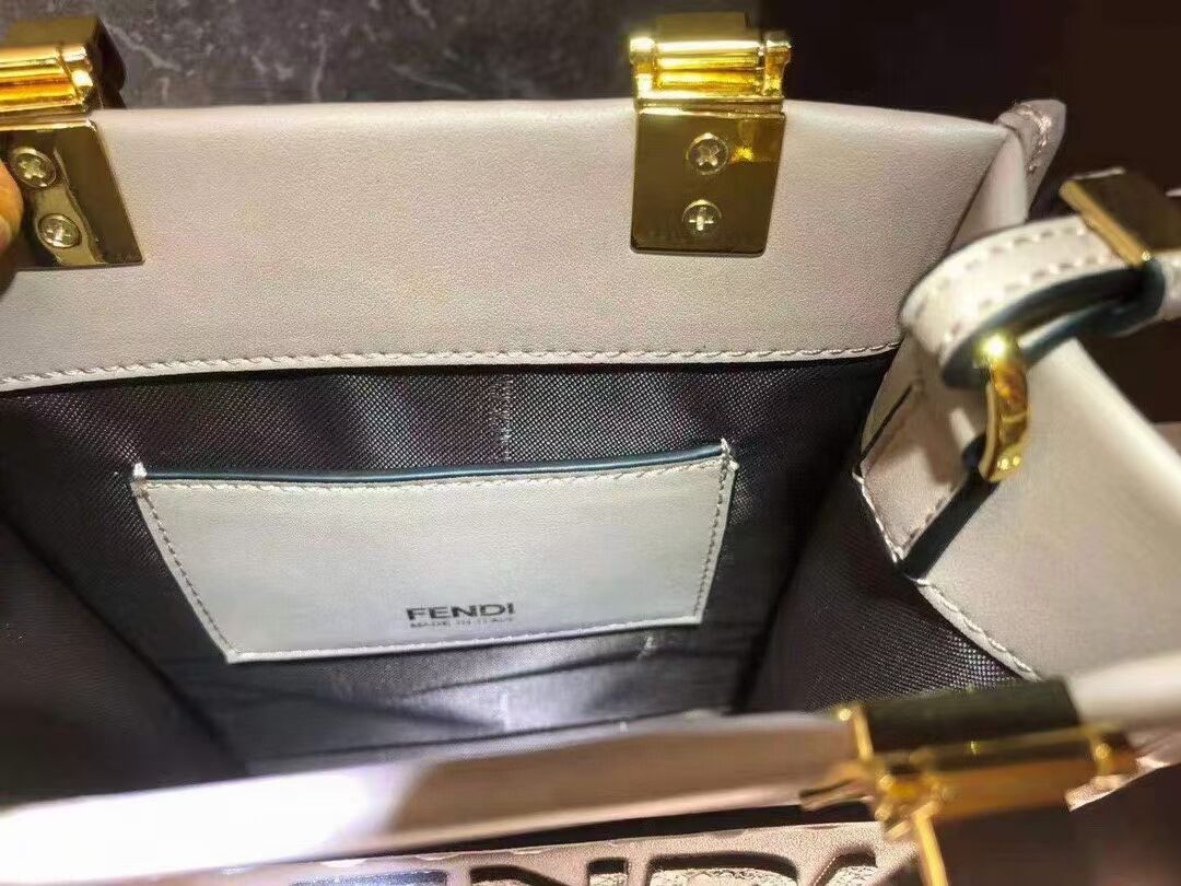 FENDI SUNSHINE SHOPPER leather mini-bag  F1620 grey