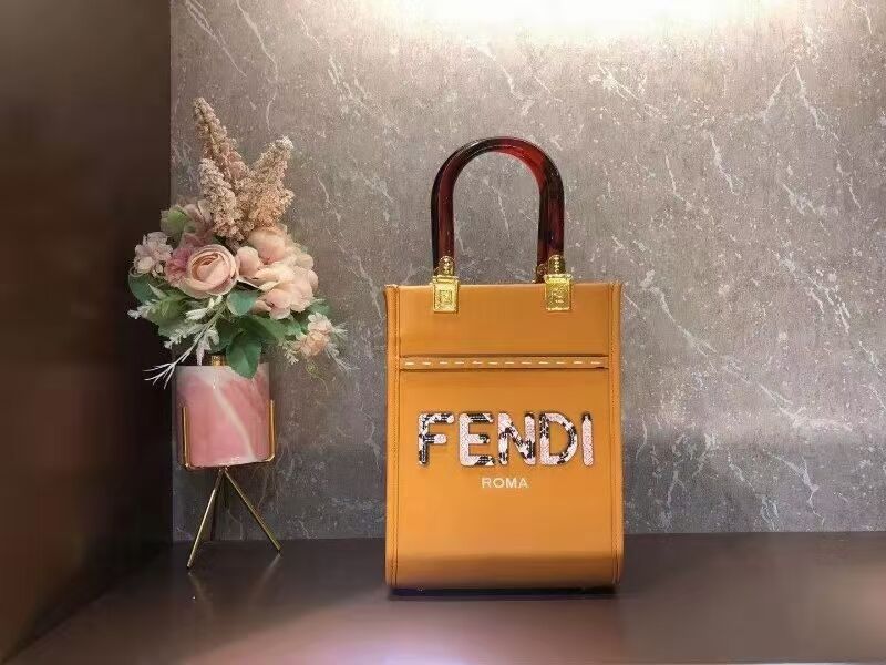 FENDI SUNSHINE SHOPPER leather mini-bag  F1620  orange