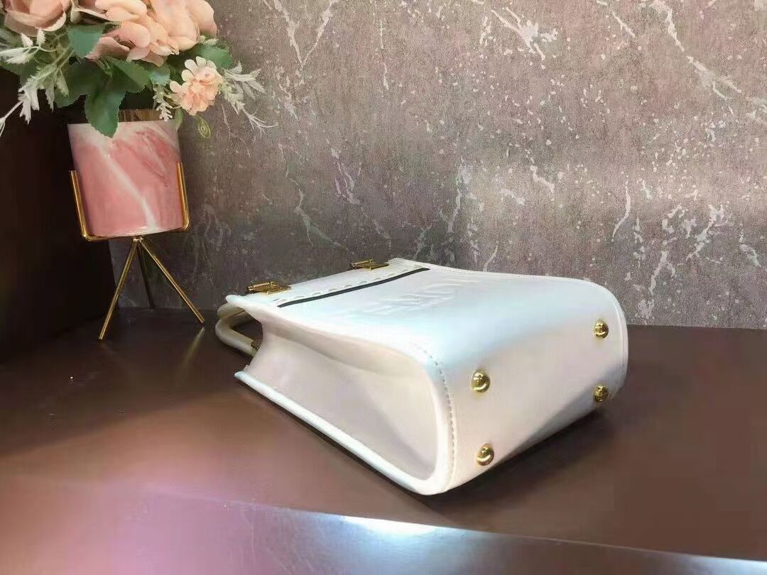 FENDI SUNSHINE SHOPPER leather mini-bag  F1620 white