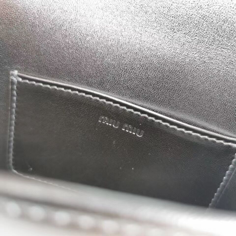 miu miu Matelasse Nappa Leather mini Shoulder Bag 5TT124 Silver