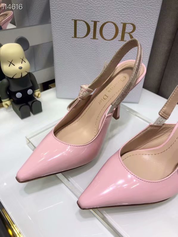 JADIOR SLINGBACK PUMP Patent Calfskin Dior770DJ-1 10 cm heel