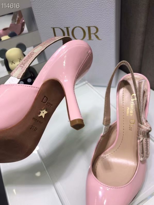 JADIOR SLINGBACK PUMP Patent Calfskin Dior770DJ-1 10 cm heel