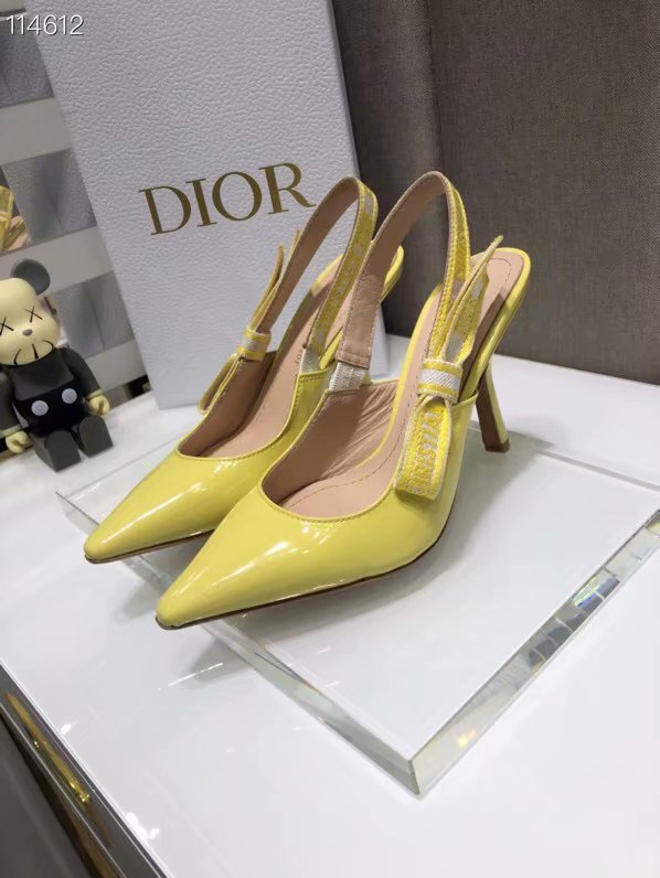 JADIOR SLINGBACK PUMP Patent Calfskin Dior771DJ-1 10 cm heel