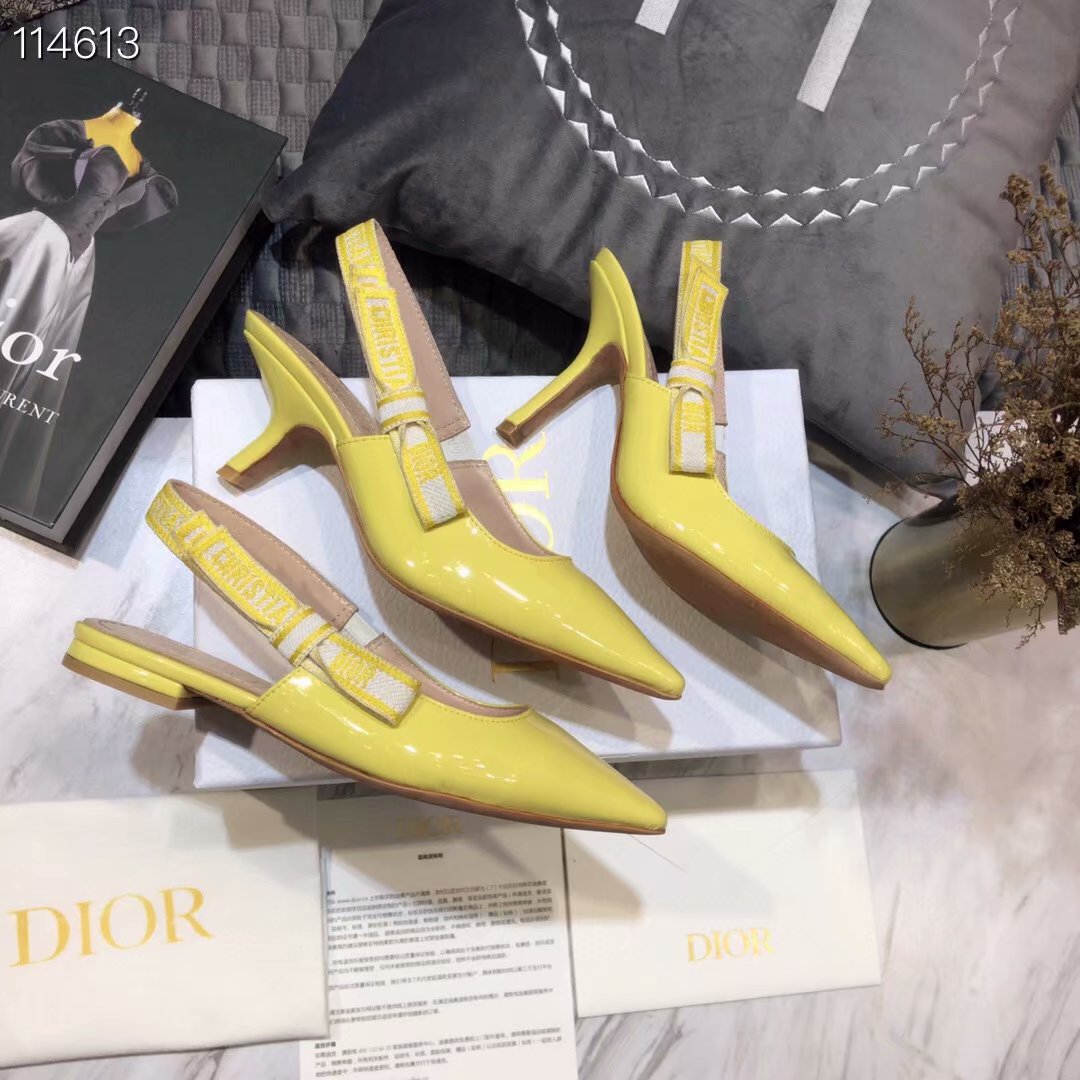 JADIOR SLINGBACK PUMP Patent Calfskin Dior771DJ-1 10 cm heel