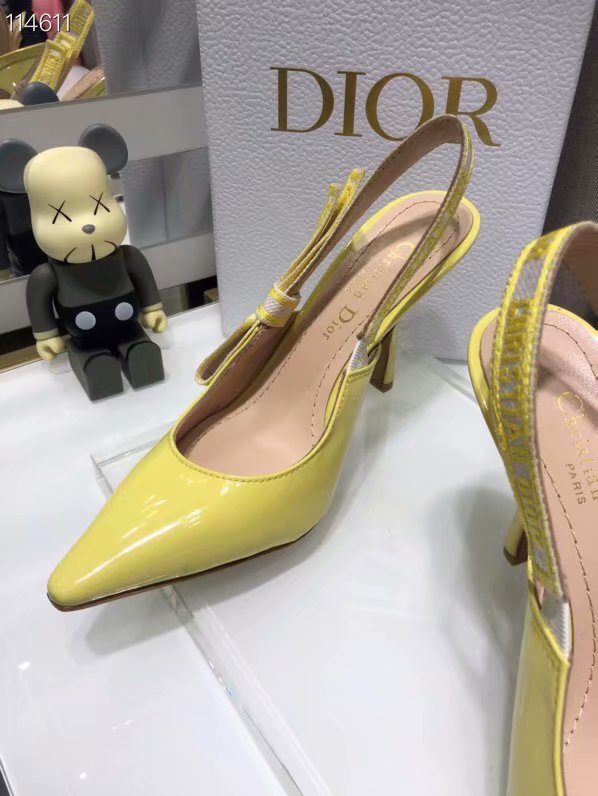 JADIOR SLINGBACK PUMP Patent Calfskin Dior771DJ-1 10 cm heel