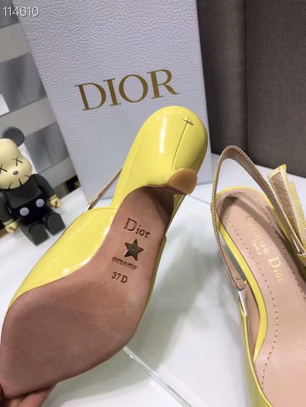 JADIOR SLINGBACK PUMP Patent Calfskin Dior771DJ-2 6.5 cm comma heel