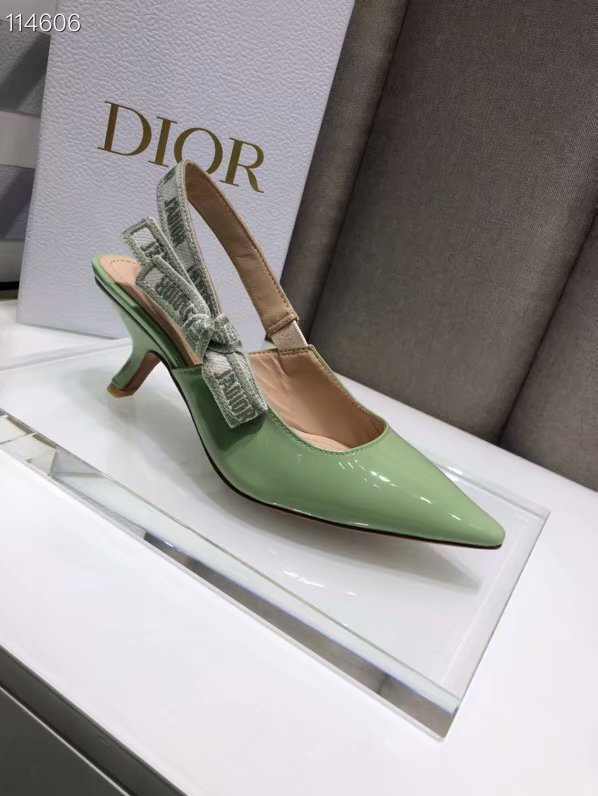 JADIOR SLINGBACK PUMP Patent Calfskin Dior772DJ-2 6.5 cm comma heel