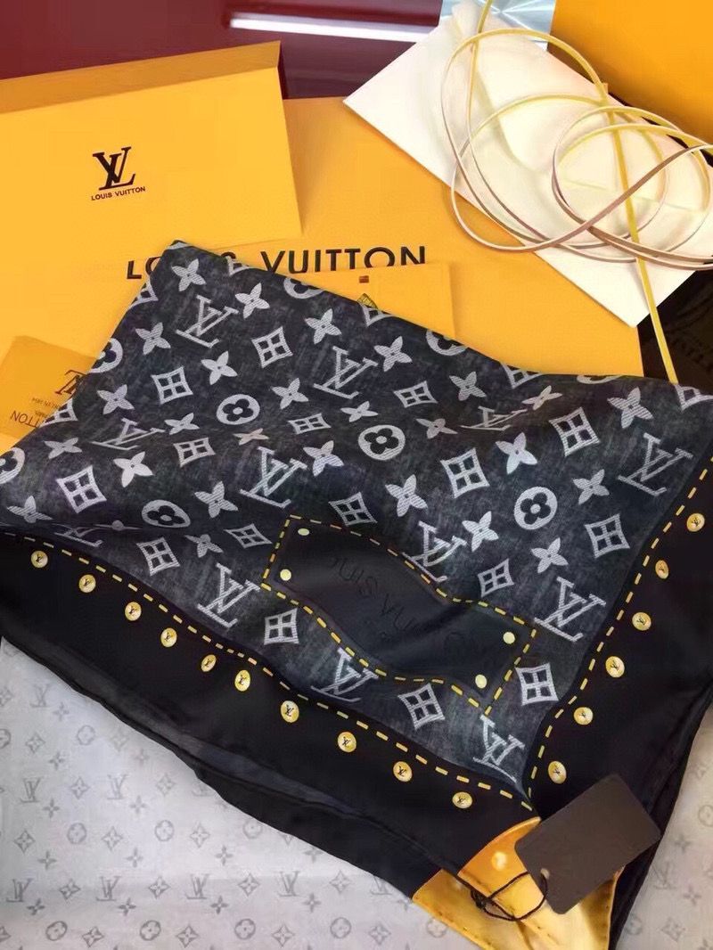 Louis Vuitton Silk Scarf M76788 Black