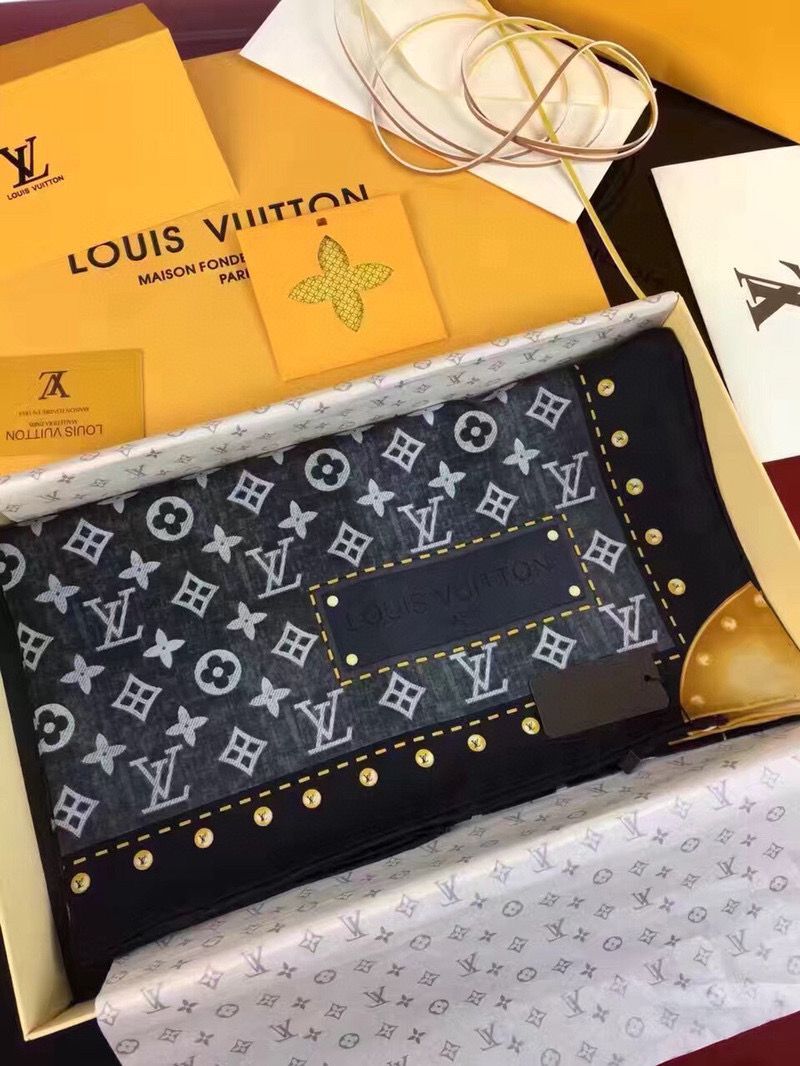 Louis Vuitton Silk Scarf M76788 Black
