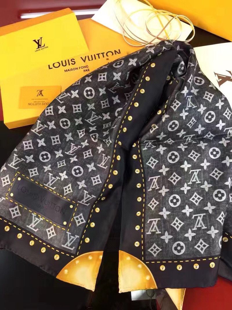 Louis Vuitton Silk Scarf M76788 Black