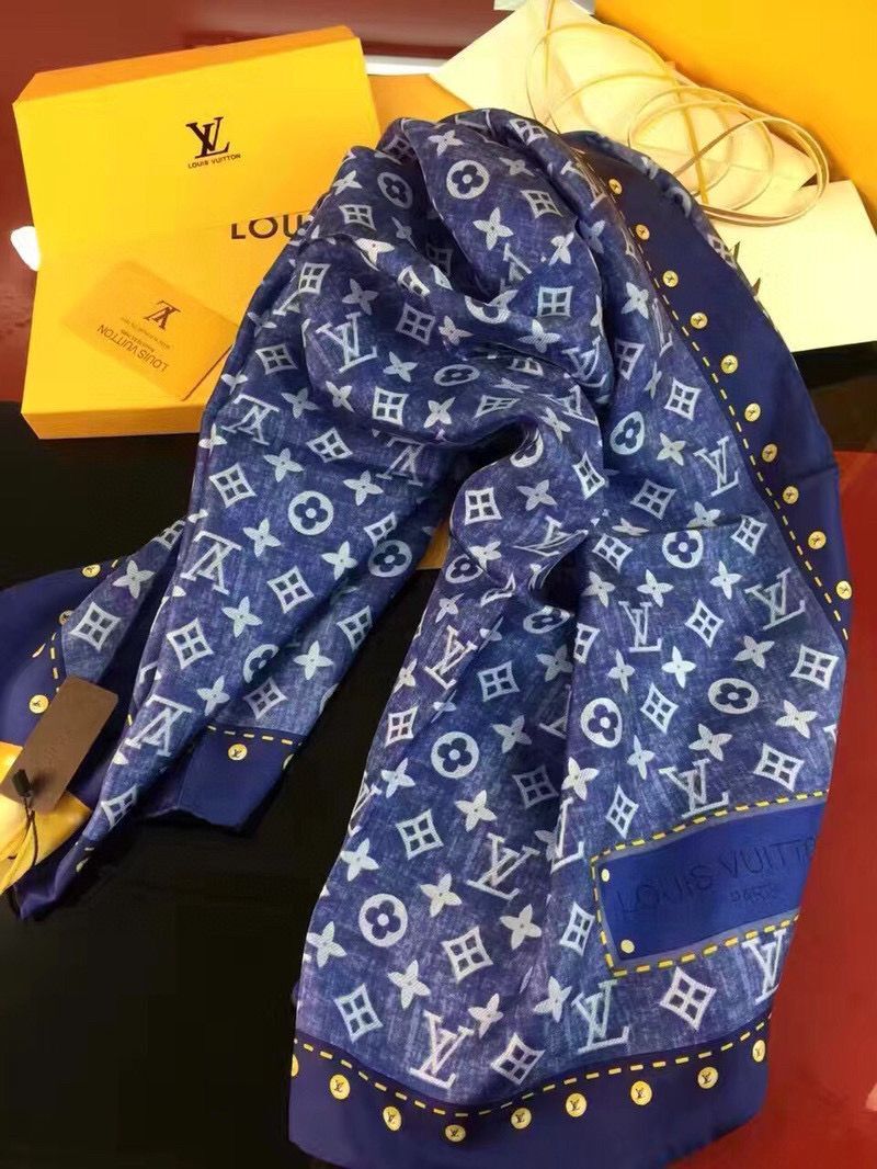 Louis Vuitton Silk Scarf M76788 Blue
