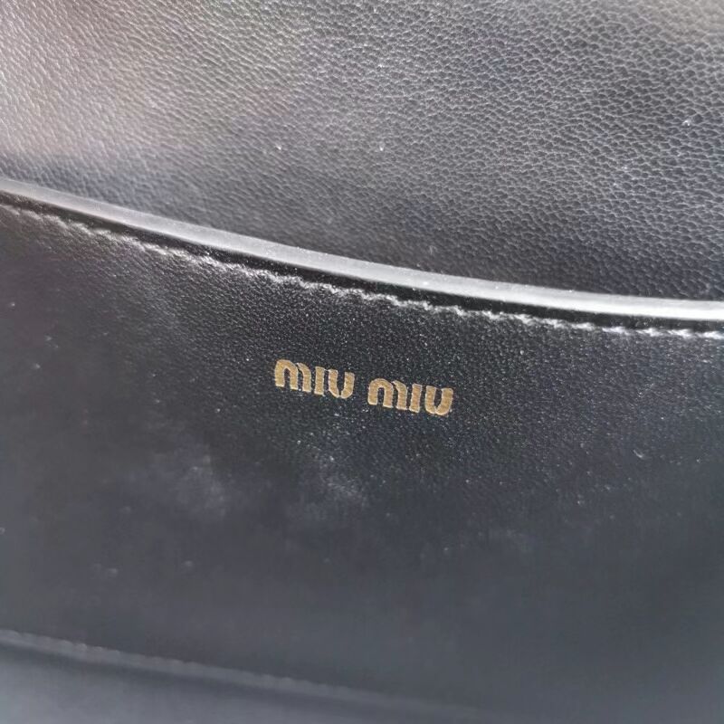 miu miu Matelasse Nappa Leather mini Shoulder Bag 5BD099 black