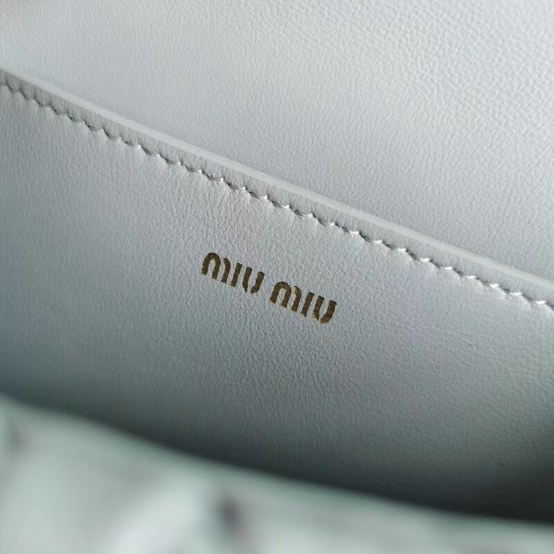 miu miu Matelasse Nappa Leather mini Shoulder Bag 5BD099 light blue