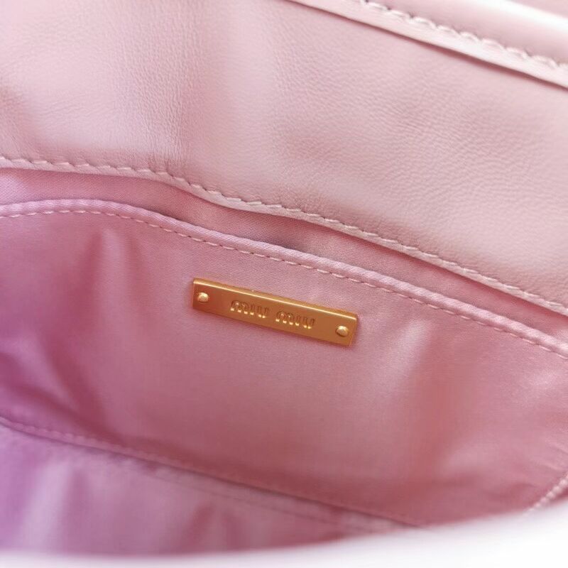 miu miu Matelasse Nappa Leather Shoulder Bag 5BD188 light pink