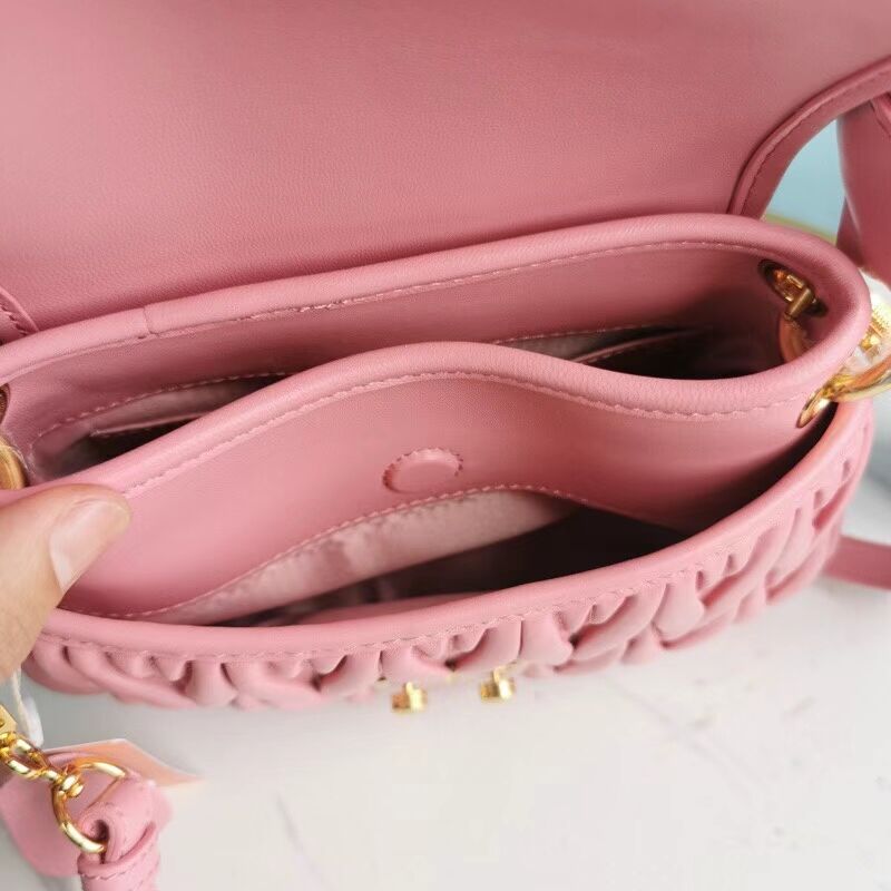 miu miu Matelasse Nappa Leather  Shoulder Bag 5BD188 pink