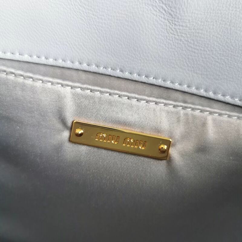 miu miu Matelasse Nappa Leather mini Shoulder Bag 5BD196 light blue