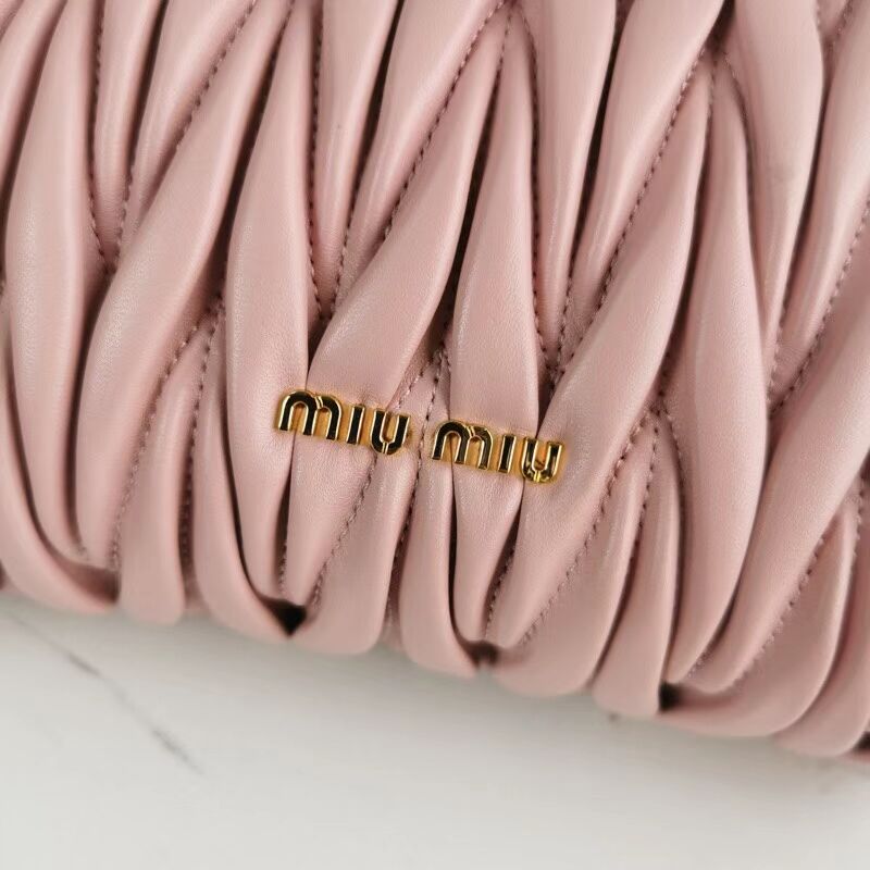 miu miu Matelasse Nappa Leather mini Shoulder Bag 5BD196 pink
